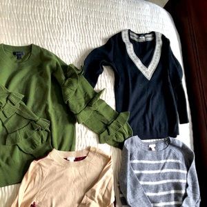 A variety of J.Crew sweaters